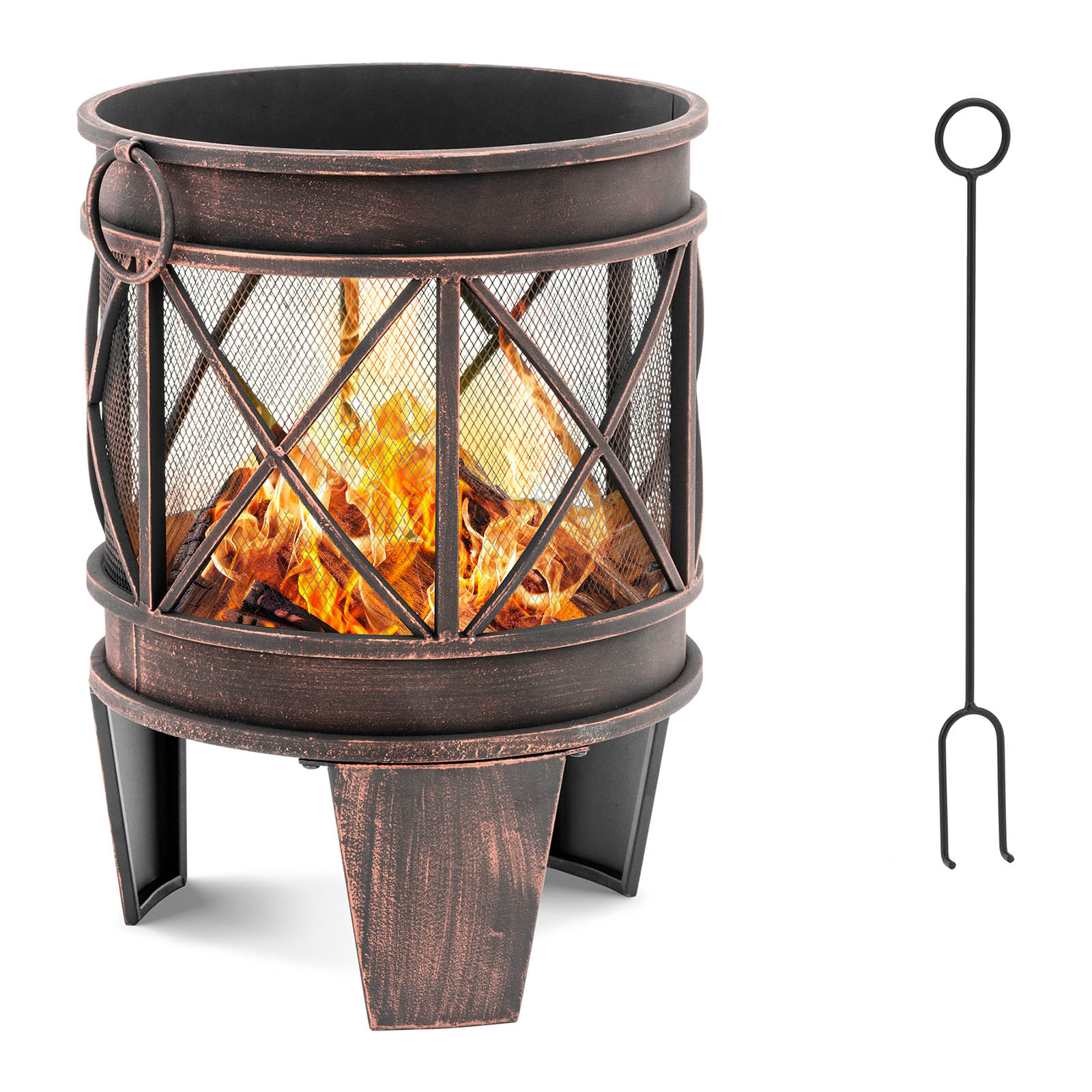 Fire Pit - 43 x 43 x 58 cm - brončani premaz