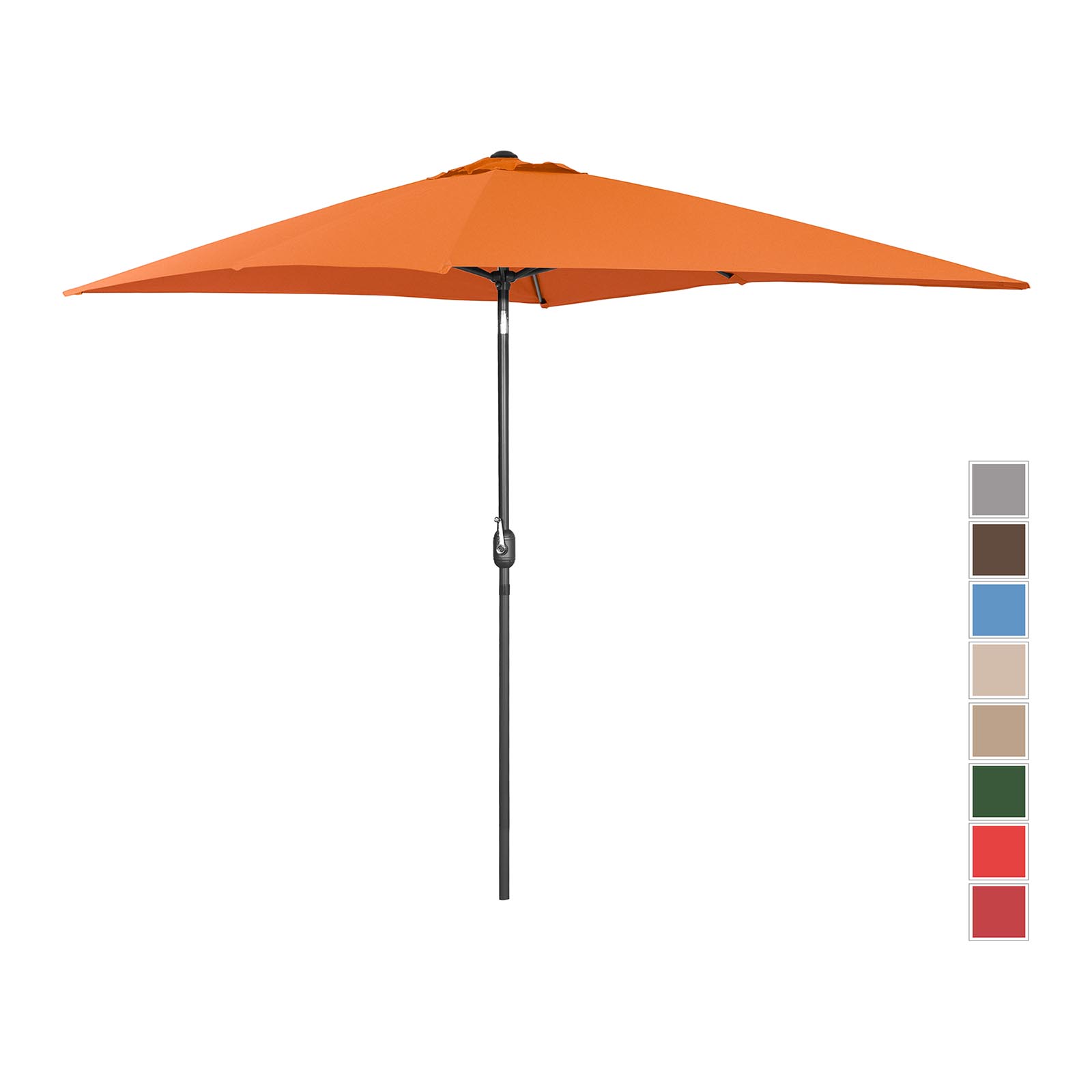Veliki vanjski kišobran - narančasti - pravokutni - 200 x 300 cm - nagibni