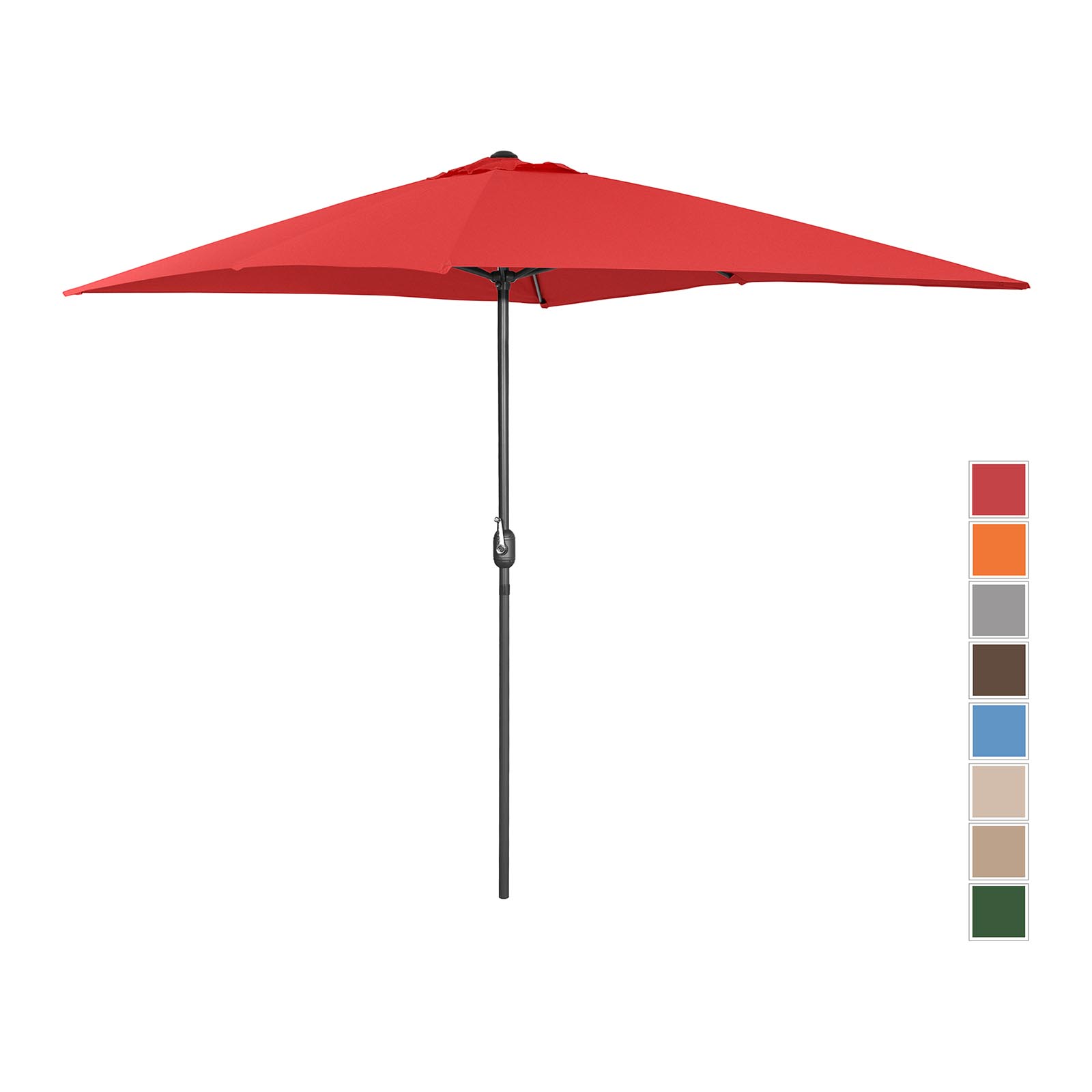 Veliki vanjski kišobran - crveni - pravokutni - 200 x 300 cm